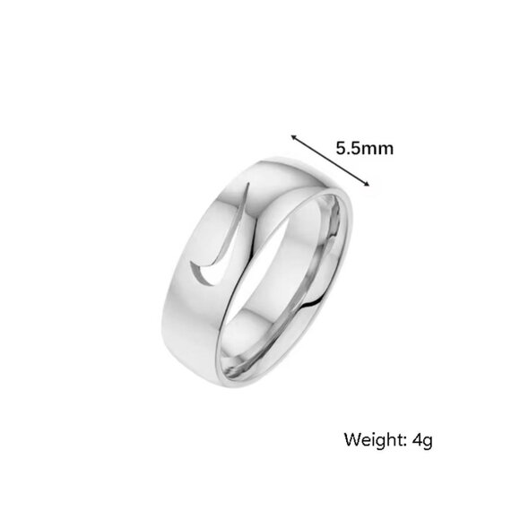 Nike Jewelry - Nike Swoosh Ring - Size 9 - Silver - Y2K